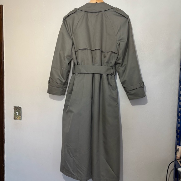 Vintage London Fog Classic Olive Green Trench Coat Size 10 - Picture 15 of 15
